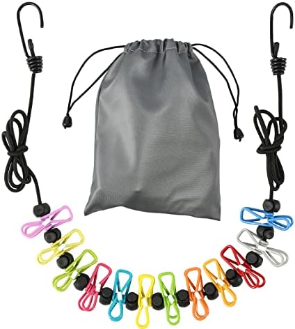 Retractable Portable Clothesline for Travel,Clothing line with 12 Clothes Clips, for Indoor Laundry Drying line,Outdoor Camping Accessories