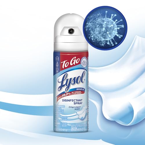 Lysol To Go Disinfectant Spray, Crisp Linen, Travel Size - 1.5 oz (Pack of 4) - Image 5