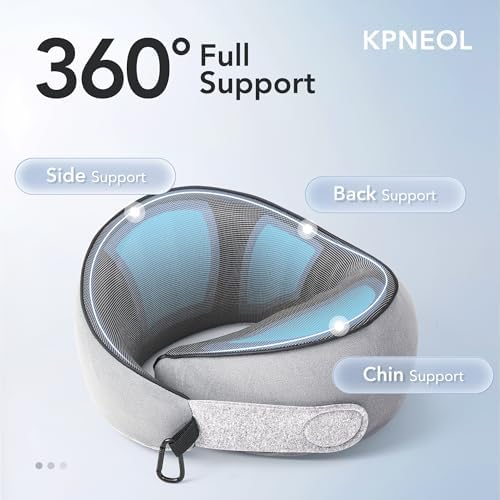 Travel Pillow, 100% Pure Memory Foam Travel Neck Pillow Airplane Neck Support Ergonomic Design for Traveling Suitable for Airplanes,Offices and Cars-Gray - Image 2