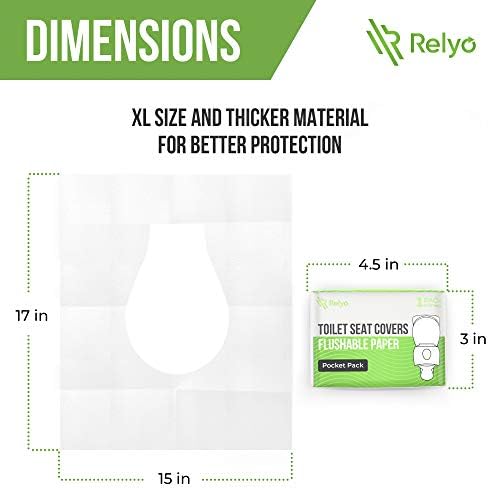Toilet Seat Cover Paper Flushable (50 Pack) - XL for Adults and Kids Potty Training, 100% Biodegradable Travel Supplies Essentials for Public Restrooms, Airplane, Camping, Festivals - Image 5
