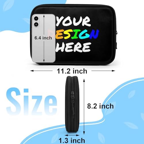 Custom Electronics Travel Organizer Case with Image & Text, Personalized Tech Accessories Cable Storage Bag for Cords, Charger, Phone, Hard Drive - Image 2
