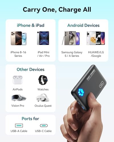 INIU Portable Charger, Ultra Slim 45W Fast Charging with Attached USB C Cable, Flight-Safe 10000mAh PD Power Bank Battery Pack, Travel Essential Phone Powerbank for iPhone 17 16 Samsung S25 Google etc - Image 8