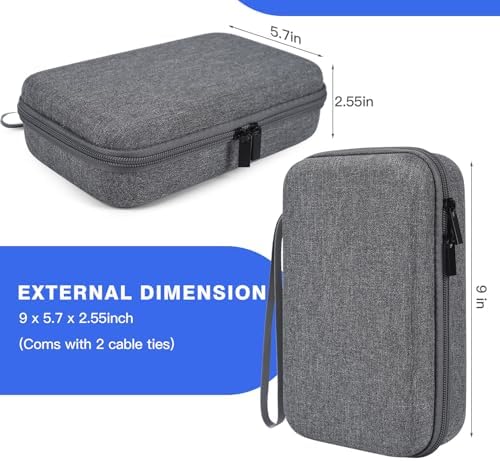 Hard Electronic Organizer Travel Case for MacBook Power Adapter Chargers Cables Power Bank Apple Magic Mouse Apple Pencil USB Flash Disk SD Card Hard Drive Waterproof Shockproof Carrying Case, Grey - Image 5