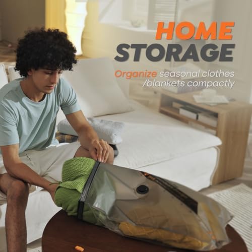 Rechargeable Wireless Pump Travel Storage Bags Set - 20 Pack Portable Space Saver Bags for Travel & Home - Vacuum Compression Packing Seal for Clothes, Blankets, Seasonal Storage - Image 8
