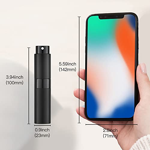 LISAPACK 8ML Atomizer Perfume Spray Bottle for Travel (3 PCS) Empty Cologne Dispenser, Portable Sprayer Travel Essentials for Men and Women (Black) - Image 7