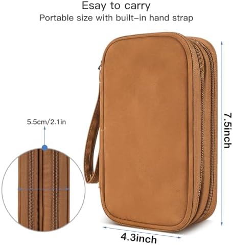 Travel Cable Organizer Pouch Electronic Accessories Carry Case Water Resistant Accessories Organizer Pouch Bag for Cable, Cord, Charger, USB, Phone, Power Bank, Earphone (Brown, Medium) - Image 2