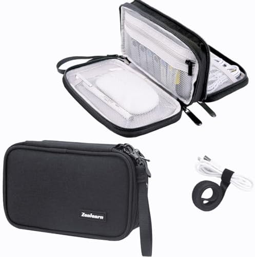 Travel Tech Carrying Pouch - Portable Electronics Organizer Travel Case, Portable Tech Organizer, All-in-One Storage Bag for Charging Cable (Small, Black, Small)