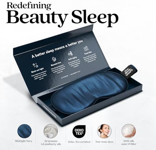 TheSleepGuard Pure Silk Sleep Mask [100% 6A Mulberry Silk, 22 Momme] Light Blocking Travel Essentials. Eye Masks for Sleeping. Black Oeko-Tex Blindfold. Eye Covers for Men & Women - Image 2