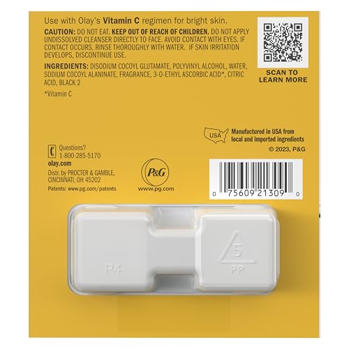 Olay Cleansing Melts + Vitamin C Face Cleanser, 12ct, Water-Activated Face Wash Cleans, Tones, and Refreshes Skin - Image 11