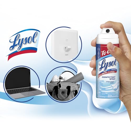 Lysol To Go Disinfectant Spray, Crisp Linen, Travel Size - 1.5 oz (Pack of 4) - Image 6