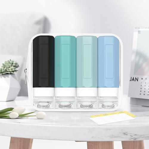 Redfly Travel Bottles for Toiletries, Tsa Approved 3oz Travel Size Containers, Leak Proof Silicone Squeezable Containers for Toiletries, BPA Free Refillable Essentials for Shampoo Conditioner Gray - Image 7