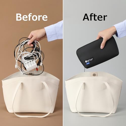 RIGHT AWAY Travel Tech Pouch，Waterproof Cord Case，Electronics Organizer Travel Case，Cable Organizer Storage Bag For Phone, Charger, Accessories(BLACK) - Image 8