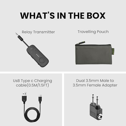 Avantree Relay - Premium Airplane Bluetooth Adapter with Advanced Qualcomm Chipset, 2 Headphones Support, 25hrs Play Time, aptX Adaptive & HD Audio Transmitter for Airpods, Bose & Travel Flight - Image 9