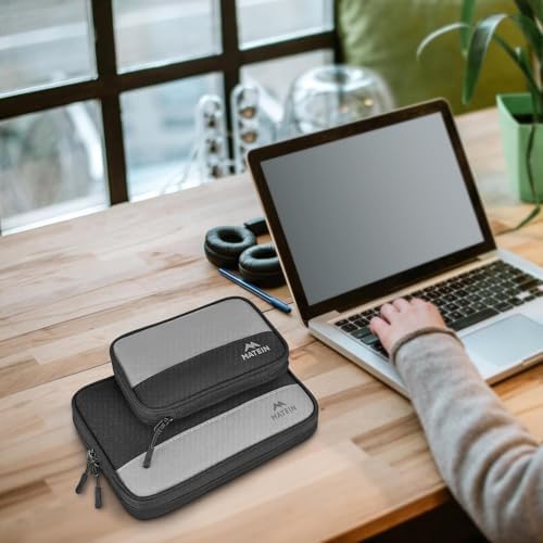 MATEIN Cord Organizer Travel Case 2 Pack, Water Resistant Tech Organizer Pouch for Small Electronic Accessories, Portable Electronics Case Carrying Bag for Cable, Changer, Earphone & Power Bank - Image 9