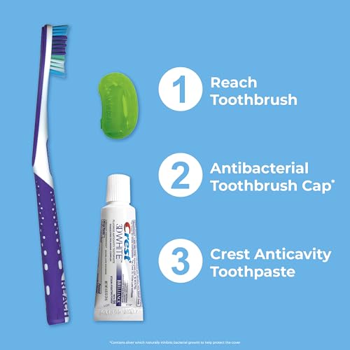 Reach Ultraclean Travel Kit Toothbrush with Toothbrush Cap and Toothpaste, Multi-Angled, Soft Bristles, TSA-Airport Friendly, Resealable, Portable and Reusable Bag - Image 4