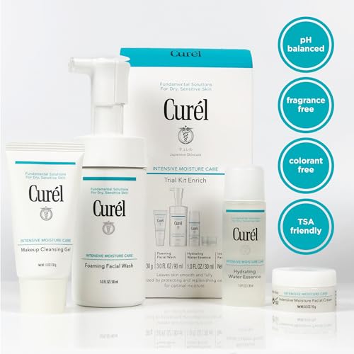 Curel Japanese Skin Care Travel Size Toiletries, for Dry, Sensitive Skin, Travel Size Face Wash, Lotion, & Makeup Remover - Image 2