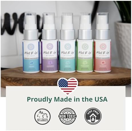 Mist N’ Go by Omaze Travel Bathroom Spray for Toilet Spray Odor Eliminator - Travel Toilet Spray for Bathroom Air Freshener Spray for Bathroom Deodorizer - Mix All, Travel Size (1oz x5) - Image 6