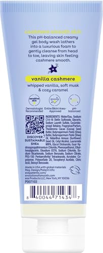 eos Travel Vanilla Cashmere Body Wash- Travel Size Body Wash, Hydrating, Moisturizing, Toiletries, Mini, Shea Butter, 2.5 fl oz - Image 2