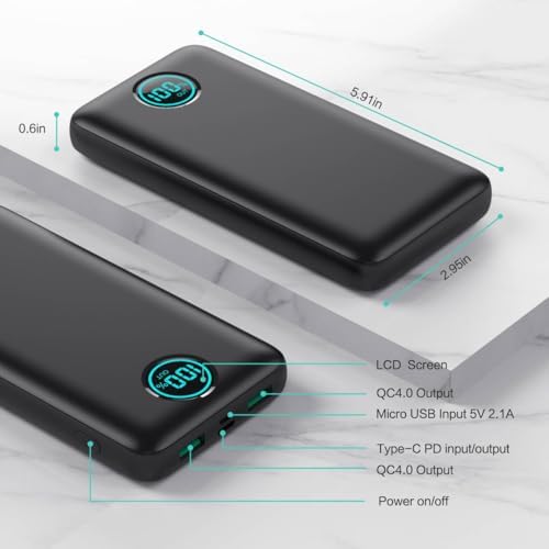 Portable Charger 30,800mAh Power Bank,25W PD QC 4.0 Fast Charging Portable Phone Charger with Tri-Outputs,LCD Display USB C Travel Essentials Battery Pack for iPhone 17/16/15/14,Android Samsung etc - Image 7