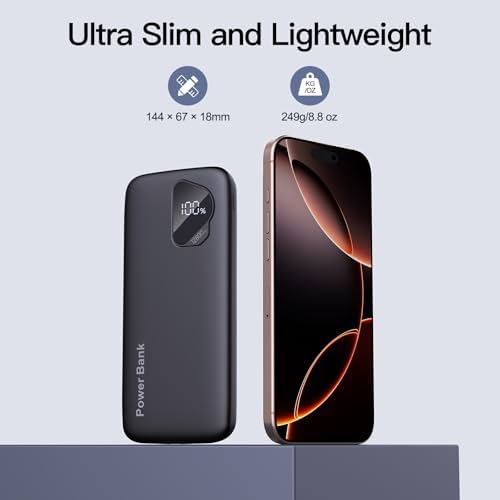 2026 2-Pack 12800mAh Portable Charger with Built in Cables, Travel Essential Battery Pack, 4 Outputs 2 Inputs Slim Power Bank with Cord Wires for iPhone 17/16/15/14, Samsung Galaxy S23/22, Pixel etc - Image 4