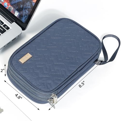 NISHEL Travel Cord Organizer Case, Double Layers Tech Electronic Bag, Essentials for Charger, Cable, Phone, Flash drive, Medium, Aegean-Blue - Image 6
