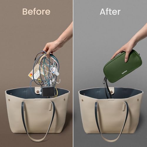 tomtoc Electronics Organizer Travel Case, Water Resistant Travel Bag Cable Organizer for Essentials, Tech Pouch Accessories Carry Storage for Cord, Phone, Cables, Airpods, USB Flash Drive, Daily Items - Image 4