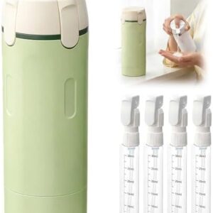 4 in 1 Travel Dispenser, 4 Pack 30ML Travel Bottles for Toiletries, Leak Proof Travel Size Containers, Portable Containers for Shampoo Lotion Conditioner Cream (Green)