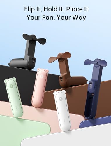 JISULIFE Handheld Mini Fan, 3 IN 1 USB Rechargeable Portable Fan [12-19 Working Hours] with Power Bank, Flashlight, Pocket Design for Travel/Summer/Concerts/Lash, Gifts for Women (Fuchsia) - Image 4