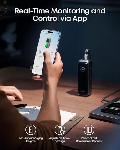 Anker Prime Power Bank, 20,100mAh 3-Port Portable Charger with 220W Max Output, Two-Way Charging, TSA-Approved, App Control, for MacBook, iPhone 17/16 Series, and More (Base Not Included) - Image 6