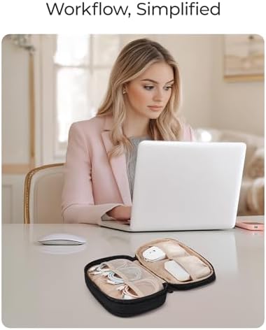 BAGSMART Electronics Organizer Travel Case, Cord Organizer for Women, Travel Cable Bag (Beige) - Image 6