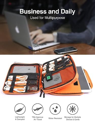 Luxtude Travel Cable Organizer Bag, Electronic Organizer Travel Case Large, Cord Organizers Bag, Tech Bag for Cable Storage/Cord Storage/iPad Pro(up to 11")/Wall Charger/Electronic Accessories - Image 2
