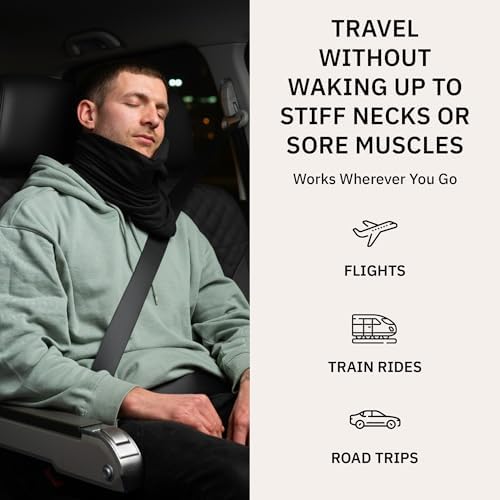 trtl Pillow - Scientifically Proven, Super Soft Neck Support Travel Pillow for Airplanes - Lightweight and Machine Washable - Ergonomic Design for Traveling on Flights, Cars, and Trains - Black - Image 5