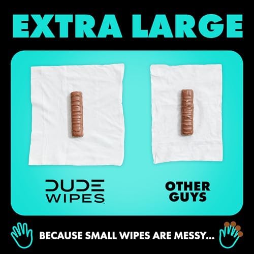 DUDE Wipes On-The-Go Mint Chill Travel Wipes - 30 Count (Individually Wrapped) - Extra-Large Adult Flushable Wipes - Infused with Tea Tree Oil, Vitamin E, and Aloe - Septic and Sewer Safe - Image 4