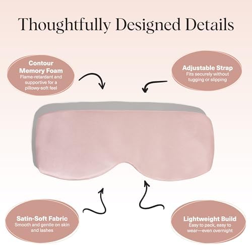 Kitsch Contour Pillow Eye Mask – Softer Than Silk Eye Masks for Sleep, Blindfold Sleep Masks for Women & Men, No Eye Pressure, Lightweight, Eye Care, Travel Essentials - Blush - Image 4