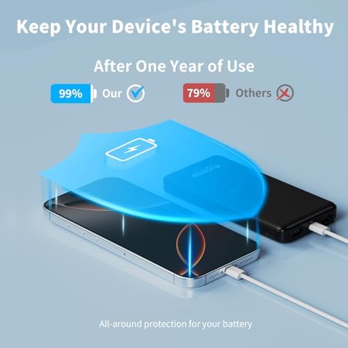 2 Pack Portable Charger, Slimmer 10000mAh Power Bank, USB C in&Out Fast Charging Battery Pack, Portable Power Bank for iPhone 16 15 14 13 12 Tablet Samsung S23 S22 Pixel and Heated Vest (Black) - Image 5