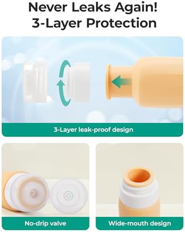 BAGSMART 18 Pack TSA Approved Travel Bottles for Toiletries, Leak Proof Silicone Travel Size Containers Bottles for Shampoo, Purple - Image 4