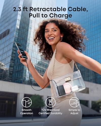 Anker Nano Portable Charger, 45W 10000mAh with 2.3 ft Retractable Cable, Compact Power Bank, Travel Essential Phone Battery Pack for iPhone 17/16 Series, iPad, Galaxy, Pixel, and More - Image 5