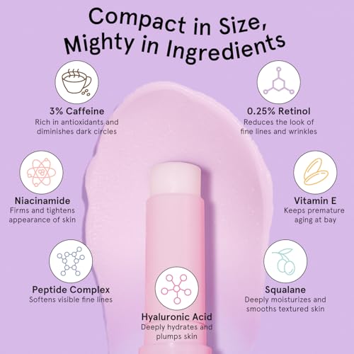 grace & stella Under Eye Brightener Balm Stick - Travel Size Toiletries - Retinol & Caffeine Eye Cream for Dark Circles, Puffiness, Wrinkles - Restore and Hydrate - Vegan Skincare (0.13oz / 3.5g) - Image 4