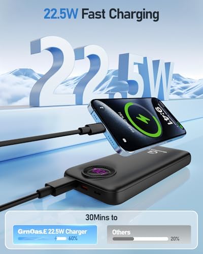 Power Bank,10000mAh 22.5W Max Portable Charger Built in Cables，4 Outputs 2 Inputs External Phone Powerbank,5V/3A Fast Charging Travel Charger for iPhone Android iPad,(Pearl Black) - Image 3