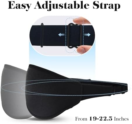 3D Eye Mask Sleep Mask for Men & Women, 100% Pressure-Free & Light Block-Out Eye Mask for Sleep with Easy Adjustable Strap, Night Eye Cover for Travel, Black - Image 5