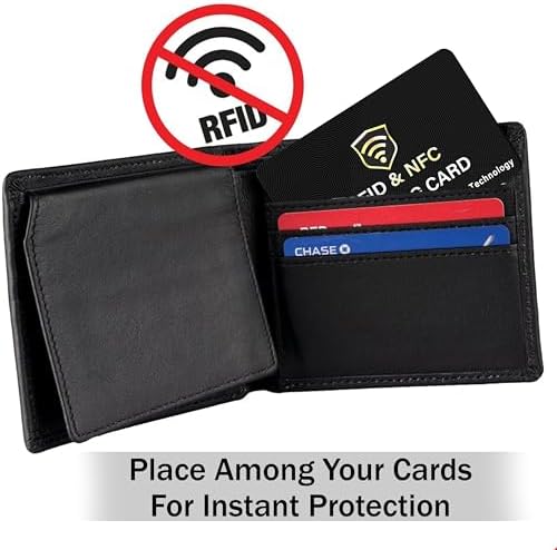 SaiTech IT 5 Pack RFID Blocking Card, One Card Protects Entire Wallet Purse, NFC Contactless Bank Debit Credit Card Protector ID ATM Guard Card Blocker–(Black) - Image 9