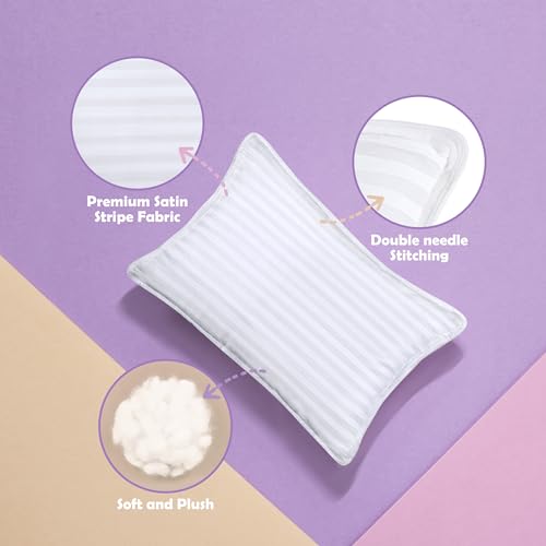 Utopia Bedding Toddler Pillow (White, 2 Pack), 13x18 Pillows for Sleeping, Soft and Breathable Cotton Blend Shell, Small Kids Pillow Perfect for Toddler Bed and Travel (Intended for Age 2 and up) - Image 3