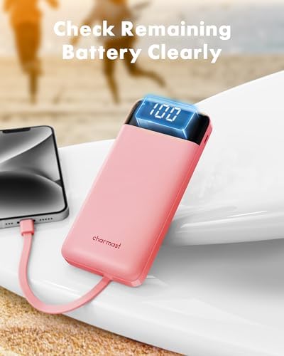 Charmast Portable Charger with Built in Cables, Power Bank with Cords Wires, Slim 10000mAh Travel Battery Pack 6 Outputs 3 Inputs 3A Fast Charging for Samsung Google Pixel LG Moto iPhone iPad - Image 7