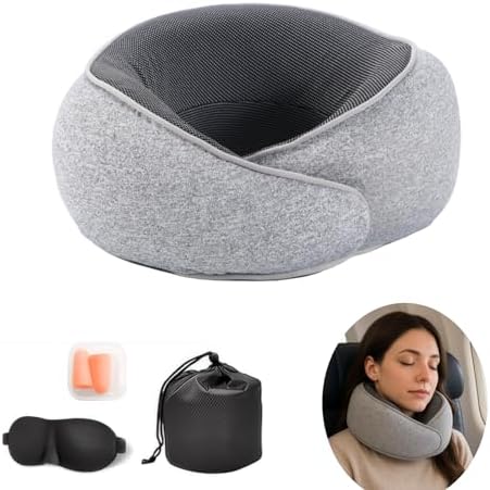 Neck Pillow for Traveling,Premium Memory Foam Travel Pillow, Removable Washable Neck Pillow Cover， Suitable for Airplanes,Offices and Cars