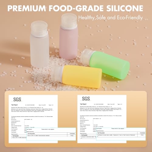 Muslish 21 Pack Leak Proof Silicone Travel Bottles Set, TSA Approved Containers for Toiletries, Travel Size Accessories and Shampoo Conditioner Bottles with Toiletry Bag (BPA Free) - Image 3