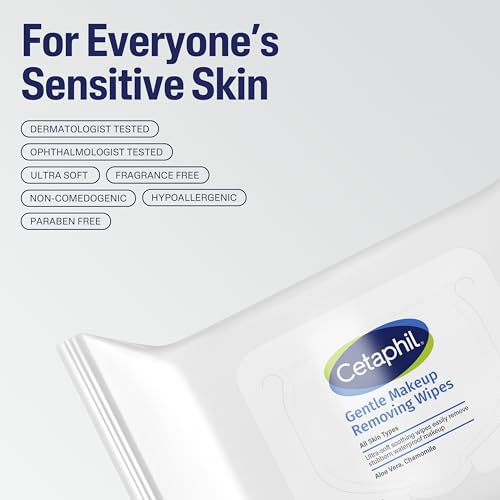 Cetaphil Gentle Makeup Removing Face Wipes, Daily Cleansing Facial Towelettes Gently Remove Makeup, Fragrance and Alcohol Free, 25 Count - Image 6