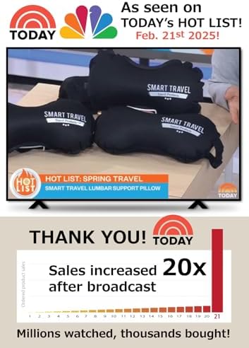 SmartTravel Travel Products Inflatable Travel Lumbar Pillow for Airplane Seat – Adjustable Lower Back Support Cushion for Long Flights - Image 2