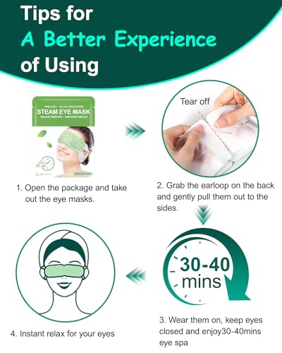 16 Packs Steam Eye Masks for Dry Eyes, Self Heating Warm Compress for Eyes Fatigue & Puffiness Relief, Disposable Heated Eye Mask Travel Essentials, Spa Relaxation Set for Women Christmas, Unscented - Image 7