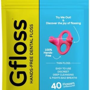 Hands-Free Dental Floss - 40 Count - Easy to Use & Discreet Flossers for Adults | Travel Floss | Thin Soft Floss | Unwaxed Unflavored | PFAS-Free Oral Care