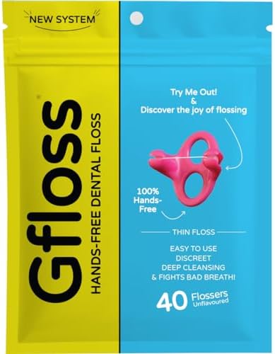 Hands-Free Dental Floss - 40 Count - Easy to Use & Discreet Flossers for Adults | Travel Floss | Thin Soft Floss | Unwaxed Unflavored | PFAS-Free Oral Care